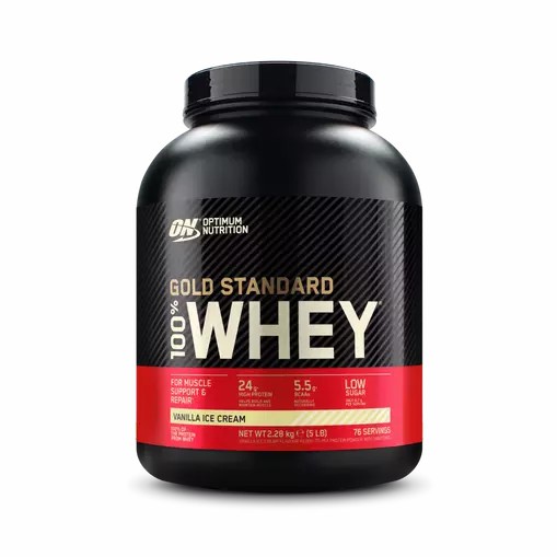 Optimum Nutrition Gold Standard 100% Whey Protein Powder Vanilla Ice Cream 2.28 kg (76 Servings) Polska | 362159BTI