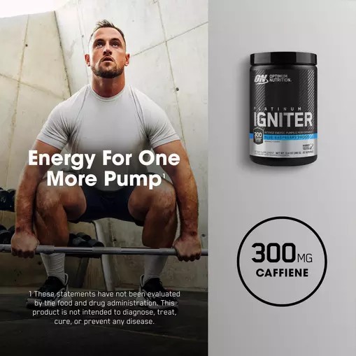 Optimum Nutrition Platinum Igniter Blue Raspberry Freeze 0.84 lb (20 Servings) Polska | 673094EJS